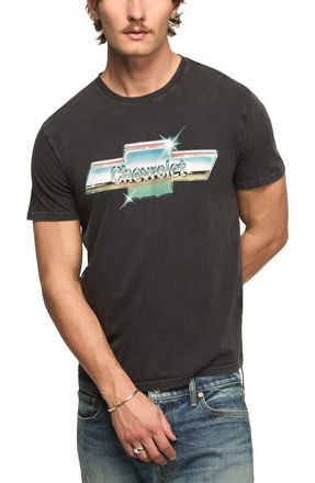 Lucky Brand Chevrolet Chrome Cotton Graphic T-Shirt in Caviar at Nordstrom, Size Xx-Large