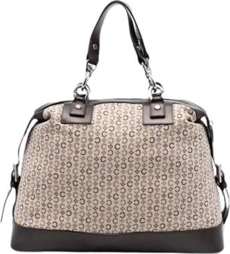 Celine Pre-owned Printed Canvas Handbag - Dames - Vintage Handtas - Beige - ONE Size - Leer - Vintage