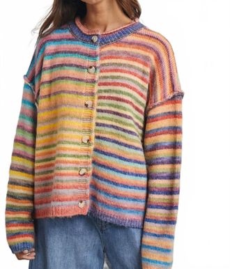 Wishlist Judy Cardigan In Rainbow Stripe