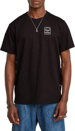 G-Star Back GR Loose Organic Cotton Graphic T-Shirt in Dark Black at Nordstrom, Size Medium