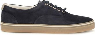Brunello Cucinelli Blue Suede Leather Low Top Mens Sneakers