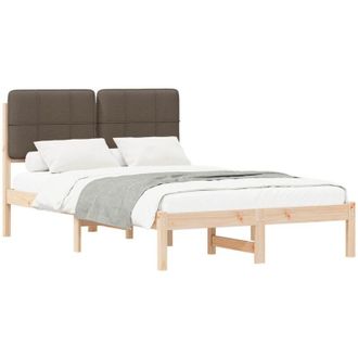 vidaXL Estructura De Cama Con Cabecera Tapizada Taup&eacute; 120 X 200 Cm Vidaxl