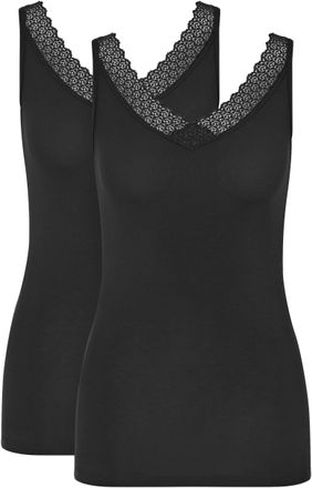 Triumph Tanktop TRIUMPH Feel of Modal, Damen, Gr. XS, schwarz, Web, Obermaterial: 87% Modal, 13% Elasthan, h&uuml;ftbedeckend, Rundhals, Tops Tanktop, k&ouml;rpernah, w