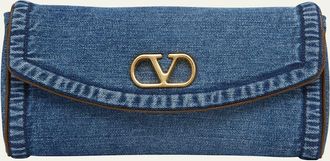 Valentino Garavani DeVain Small Denim VLogo Shoulder Bag