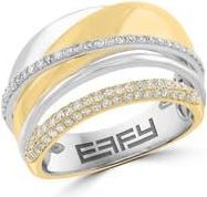 Effy Pav&eacute; Diamond Crisscrossing Band Ring in Gold at Nordstrom Rack, Size 7