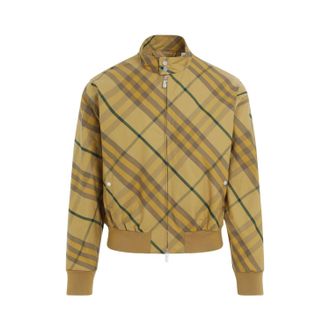 Burberry Mens Brown Cotton Bomber Jacket - Tan - Size EU 50 (Mens)