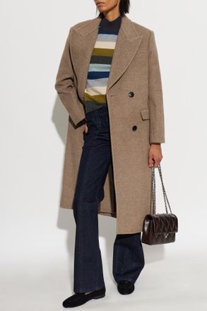 Tory Burch Wool Coat, Womens, Brown