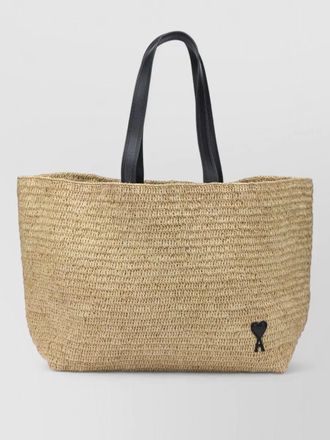 Ami raffia shoulder bag