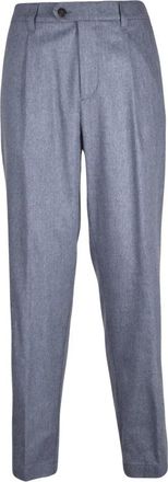 Eleventy Klassieke Pantalon met Plooien - Heren - Nette broeken - Grijs - W32 - Wol - Broeken