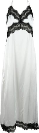 Msgm Lange onderjurk polyestermodel - Dames - Casual kleedjes - Wit - L - Polyester - Kleedjes