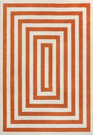 Jonathan Y Designs Bandol Modern Classic Mitre Stripe Area Rug in Terracotta/ivory at Nordstrom, Size 3Ft 0In X 5Ft 0In