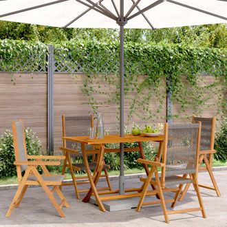 vidaXL Vidaxl - Sillas De Jard&iacute;n Reclinables 4 Uds Madera Maciza Acacia Gris
