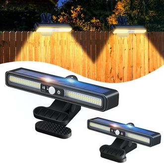 OEM Paquete De 2 Luces Solares Para Exteriores Con Clip Y Sensor De Movimiento, 3 Modos De Iluminaci&oacute;n, L&aacute;mpara Solar Para Exteriores, Impermeable, Foco S
