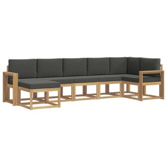 vidaXL Conjunto De Sof&aacute;s De Exterior 7 Pcs Blanco Y Antracita Vidaxl