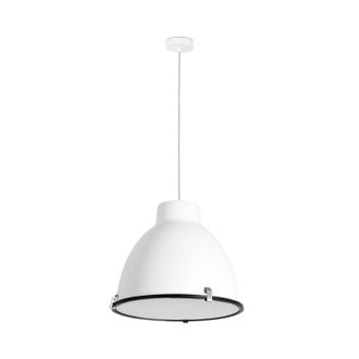 Netlighting Charlotte 1 Light Dome Ceiling Pendant White E27