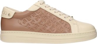 Jimmy Choo London Beige Leather Low Top Womens Sneakers