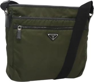 Prada Pre-owned Nylon prada-bags - Dames - Vintage Schoudertas - Groen - ONE Size - Nylon - Vintage