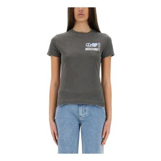 Moschino Tops, Dames, Zwart, XS, Katoen, Urban T-shirt