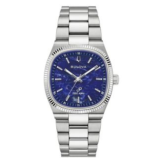 Bulova Super Seville Quartz Blue Dial Mens Watch 96A348