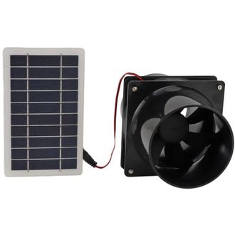 OEM Ventilador Extractor Solar De 10 W Y 12 V, Para Tubo Redondo, Panel Abs, Kit De Ventilaci&oacute;n, Caseta De Mascotas, Gallinero, Autocaravana, Invernadero