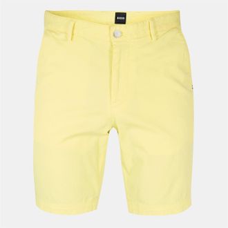 HUGO BOSS Mens Slice Solid Bermuda Shorts in Bright Yellow - Size 30 (Waist)