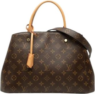 Louis Vuitton Tweedehands Canvas Louis Vuitton tassen - Dames - Vintage Handtas - Bruin - ONE Size - Vintage