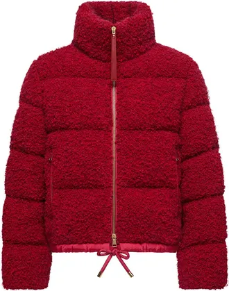 Moncler Moncler Trascendance Tweed Short Down Jacket, Women, Red, Size: 0