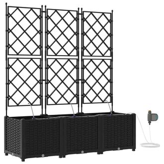 Berkfield Home Garden Planters with Water Irrigation System 3 pcs Black