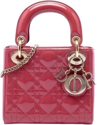 Dior Pre-owned Lady Dior - Dames - Vintage Mini Tas - Rood - ONE Size - Leer - Vintage