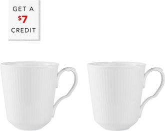 ROYAL COPENHAGEN Set Of 2 Fluted 12.25Oz Mugs