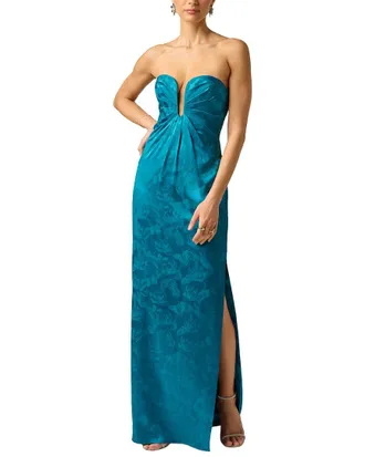 Adrianna Papell Woven Jacquard Long Dress