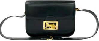 Celine Pre-owned Cross Body Bags, female, Black, Size: ONE SIZE Pre-owned Calf Leather Shoulder Bag