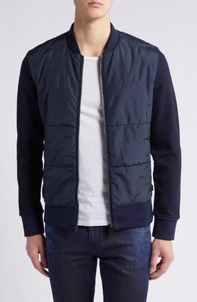 BOSS Mens Skiles Quilted Zip-Up Sweatshirt in Dark Blue at Nordstrom Rack, Size Xxx-Large