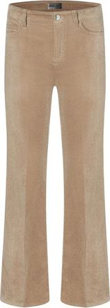 Cambio Broeken, Dames, Bruin, L, Katoen, Wijde Cord Broek in Kamel Tan