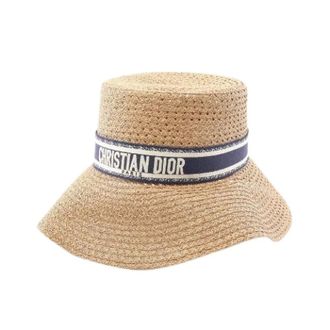 Dior Pre-owned Accessories, female, Beige, Size: ONE SIZE Pre-owned D-Bobby Paper Hat