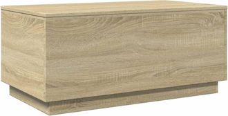 vidaXL Vidaxl - Mesa De Centro Con Luces Led Roble Sonoma 90x50x40 Cm