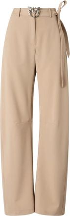 Pinko Wijde broek - Dames - Wijde Broeken - Beige - S - Broeken