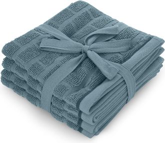 KASANOVA Set 4 Lavette Pop Corn cotone Brick azzurro