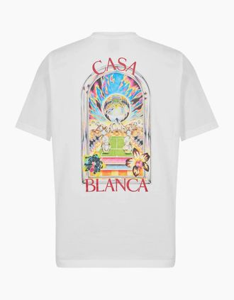 Casablanca Mens CASABLANCA Tennis Crash T-Shirt White - Size: 40