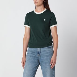 Ami T-shirt Ami de Caur verde in cotone