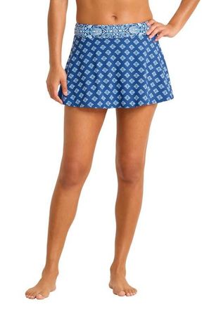 Tommy Bahama Noble Pineapple Swim Skort in Indigo Tide at Nordstrom, Size Medium