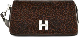 Hogan Leopard Print Flap Rectangular Shoulder Bag