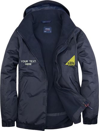 Generic Personalised Embroidered Gas Safe Premium Outdoor Jacket, Officially Registered Merch Workwear Unisex Jacket Top (XXL, Navy)