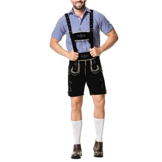 Generic Oktoberfest Costume Men Lederhosen Men 2Pcs Oktoberfest Outfit Including Top,Trousers, Costumes Lederhosen Costume German Halloween Fancy Dress Bavari