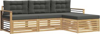 vidaXL Conjunto De Sof&aacute;s De Exterior 4 Uds. Blanco Y Antracita Vidaxl