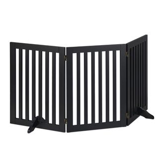 Relaxdays Relaxdays - Barrera Seguridad Perros, Valla Protectora Plegable, 92 X 154 Cm, Cerca Cachorro Y Mascotas, Con Patas, Negro