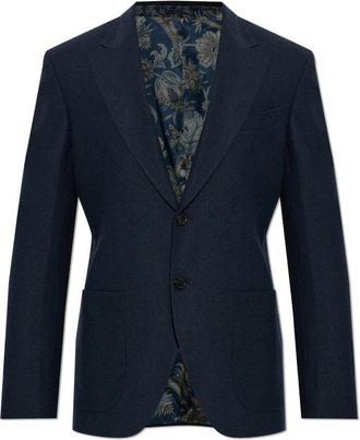 Etro Double Vent Blazer - Heren - Blazers - Blauw - M - Wol - Jassen