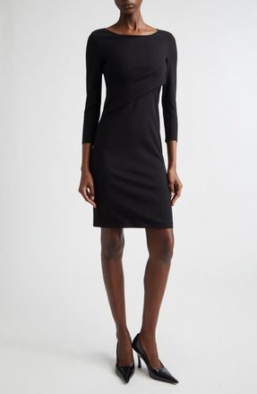 Emporio Armani Punto Milano Long Sleeve Jersey Dress in Black Solid at Nordstrom, Size 12 Us