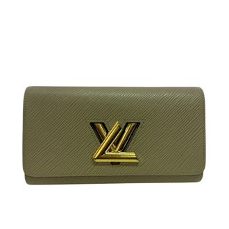 Louis Vuitton Beige Galle Leather Long Wallet (Tri-Fold) (Pre-Owned)