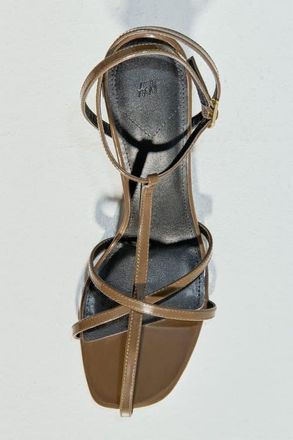 H&M Heeled strappy sandals in Dark Khaki Green at Nordstrom, Size 9